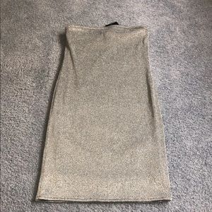 Strapless Sliver Glitter Dress Medium